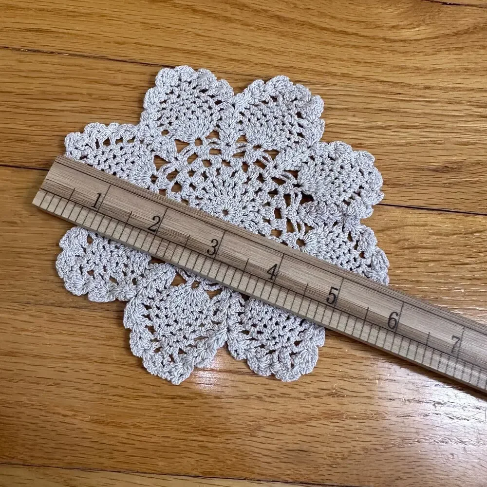 Hand Crochet Vintage Doily Coaster Oatmeal Cream Beige Ecru Color About 5.5
